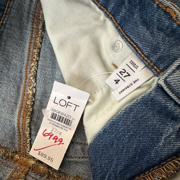 NWT Loft The Straight High Rise Jeans Women's size 27/4 - Picture 3 of 7